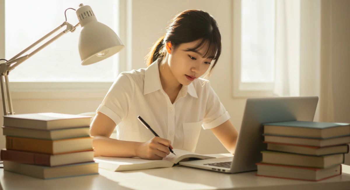 7급 공무원 A to Z: 시험과목, 연봉, 현실, 준비기간 완벽 가이드 1 7급 공무원 시험 합격을 위해 책상에 앉아 집중해서 공부하는 사람